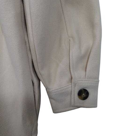 Forever 21 Beige Collared Button Up Jacket With Pockets Women Size M Lined - Picture 3 of 10